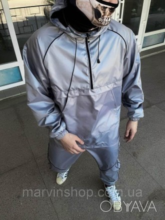 
Спортивный костюм мужской серый демисезонный с капюшоном глянцевый Gloss 
 
В г. . фото 1
