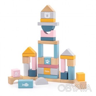 Діти зберуть свій перший будиночок, замок, робота чи ракету з кубиками від Viga . . фото 1