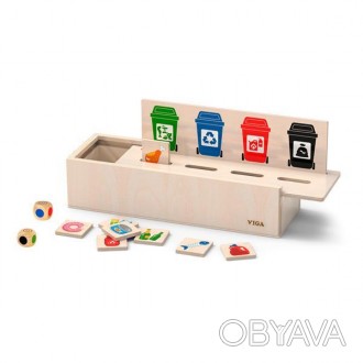 Дерев'яний ігровий набір від Viga Toys Сортування сміття – корисна забава для вс. . фото 1