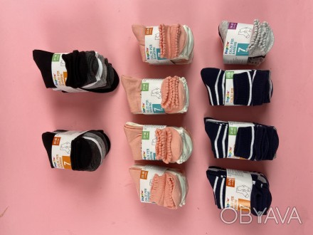Шкарпетки дитячі Lupilu
Розміри: від 19 до 30
10 упаковок по 7 шт 
Вага: 1,5 кг
. . фото 1