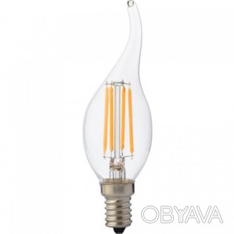 Лампа Светодиодная "Filament flame - 6" 6W свеча на ветру Е14 2700К. . фото 1