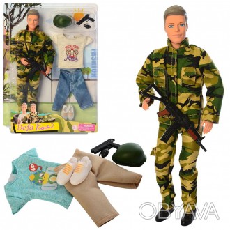 Кукла с нарядом DEFA 8412 (24шт) Кен, 30см, шарнирный, оружие, 2 вида, на листе,. . фото 1