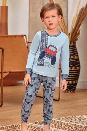 Пижама для мальчика Арт 9777-105 Синий
Состав: 95% хлопок 5% эластан
Размер:
	
	. . фото 2