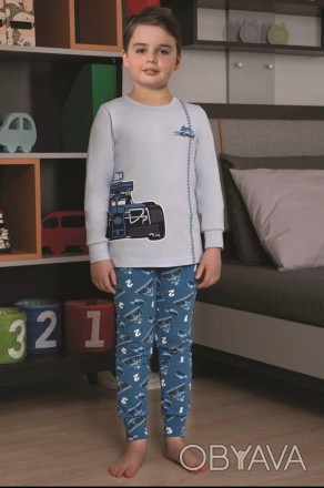 Пижама для мальчика Арт 9775-105
Колір: 105 блакитна
Склад: 95% бавовна 5% еласт. . фото 1