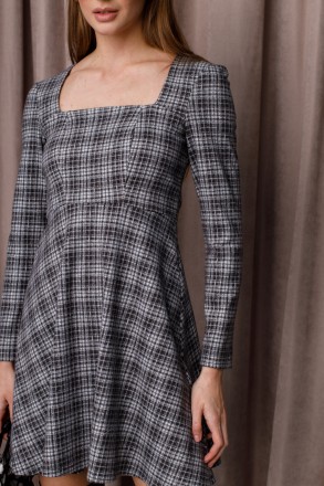 Женское платье Stimma Бенна. Это стильное, теплое, короткое платье в клетку, с к. . фото 5