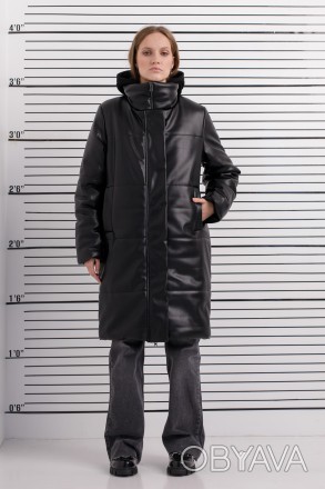 Женская куртка Stimma Текера. Это стильная, длинная куртка из эко-кожи станет пр. . фото 1
