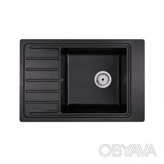 Кухонная мойка Qtap CS 7751 Black (QTCS7751BLA) изготовлена из качественного иск. . фото 1
