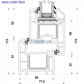 WDS C300 TRIO 1300 х 1400 
склопакет енергозберігаючий 4і-16-4
фурнітура AXOR . . фото 6