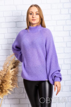 
Оригинальный свитер оверсайз лилового цвета, производство Serianno Турция. Покр. . фото 1