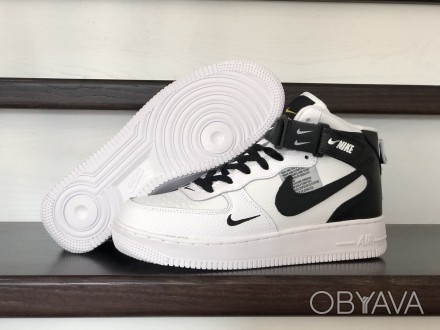 Кроссовки мужские зимние белые кожа Nike Air Force 1