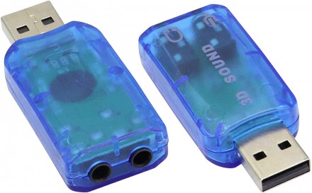 Внешняя USB звуковая карта 3D Sound card 5.1 Blue (24102). Днепр. фото 1 Внешняя USB звуковая карта 3D Sound card 5.1 Blue (24102). Днепр. фото 1