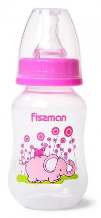 Пляшка дитяча для годування Fissman Babies "Рожевий слоник" 125мл. Киев. фото 1 Пляшка дитяча для годування Fissman Babies "Рожевий слоник" 125мл. Киев. фото 1
