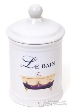 
Фарфорова ємність LE BAIN з кришкою для засобів гігієни. Виготовлена з білого ф. . фото 1