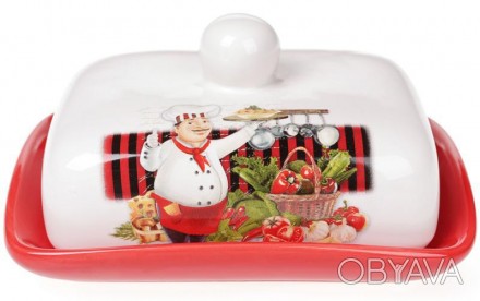 
Маслянка керамічна "Шеф-кухар" - красивий і функціональний посуд для вашої кухн. . фото 1