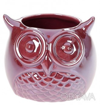 
Керамічна ваза "Сова" - перлинного бордового кольору. Настільна ваза. Створює с. . фото 1