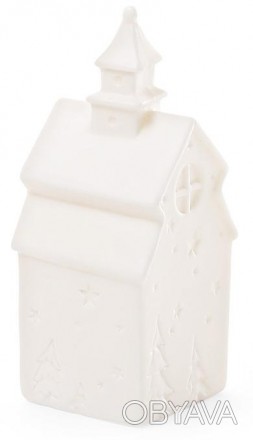 
Статуетка декоративна "Будиночок" з LED-підсвіткою. Біла кераміка. Розмір: 6.2х. . фото 1