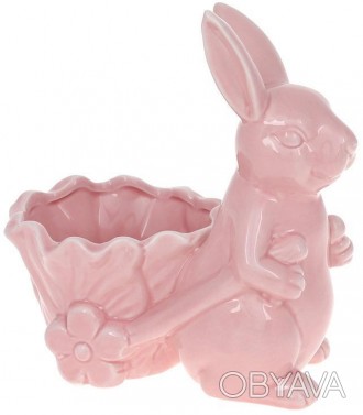 
Декоративне кашпо "Кролик з візочком". Матеріал - кераміка. Розмір: 20.5х12.3х2. . фото 1