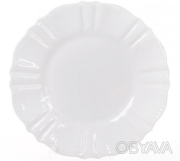 
Набір десертних тарілок Leeds Ceramics SUN (білі). У наборі 6 круглих плоских т. . фото 1