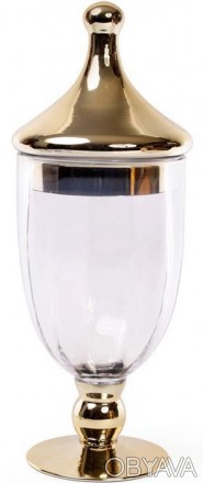 
Скляна ваза-кубок Ancient Glass для квітів, декоративні. Діаметр 13см, загальна. . фото 1