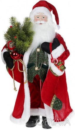 
Фігура «Санта з носком» (м&apos;яка іграшка), червоний. Матеріал - тканина, пла. . фото 1