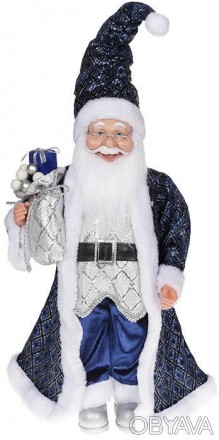 
Декоративна фігура "Санта з мішком" синій. Матеріал - тканина, пластик. Висота . . фото 1