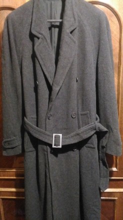 Продам длинное двубортное пальто с поясом большого размера 54-56. Цвет серый. Со. . фото 2