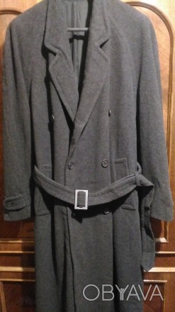 Продам длинное двубортное пальто с поясом большого размера 54-56. Цвет серый. Со. . фото 1