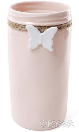 
Керамічна ваза з колекції "Flowers Garden" рожевого кольору. Оригінальна настіл. . фото 1