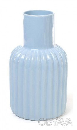 
Керамічна ваза з серії "Stone Flower", блакитна. Розмір: Ø10.5см, висота - 18.8. . фото 1