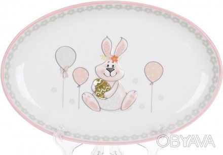 
Блюдо керамічне "Веселий кролик" з яскравим веселим дизайном. Розмір: 29х18.5х3. . фото 1