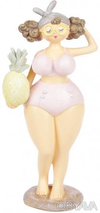 
Статуетка декоративна "Беатріс з ананасом". Матеріал - полістоун (штучний камін. . фото 1