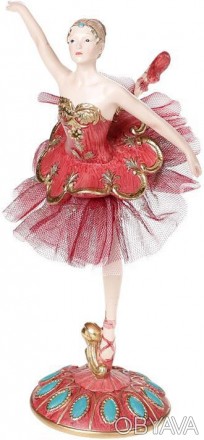 
Декоративна фігура "Балерина" - бордо з бірюзою. Матеріал - полістоун (штучний . . фото 1