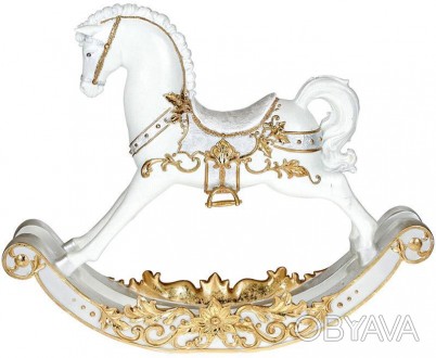 
Статуетка декоративна "Конячка-качалка" White&Gold. Матеріал - полістоун (штучн. . фото 1