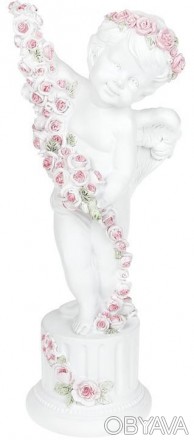 
Статуетка декоративна "Ангел з розсипом квітів". Виготовлена з полістоуна - шту. . фото 1