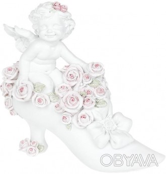 
Статуетка декоративна "Ангел в туфельці". Виготовлена з полістоуна - штучний ка. . фото 1