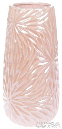 Ваза керамічна Aster 29см, рожевий перламутровий
