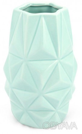 
Керамічна ваза Абстракція колекції "Stone Flower", м&apos;ятного кольору. Насті. . фото 1