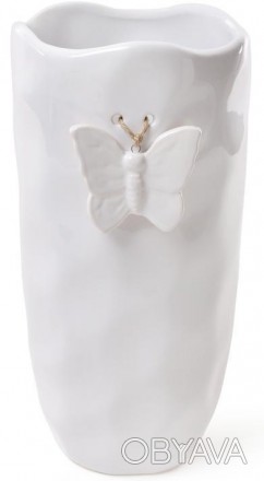 
Керамічна ваза з колекції "Flowers Garden" білого кольору. Оригінальна настільн. . фото 1