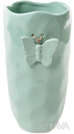 
Керамічна ваза з колекції "Flowers Garden" кольору аквамарин. Оригінальна насті. . фото 1
