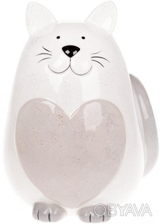 
Скарбничка "Котик з серцем". Матеріал - кераміка. Розмір: 15.8х14.6х20.3см.
. . фото 1