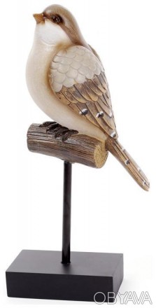 
Декоративна статуетка "Птах на жердині". Матеріал - полістоун (штучний камінь).. . фото 1