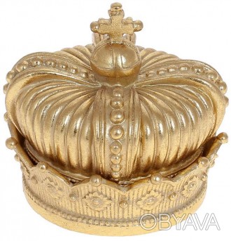 
Шкатулка декоративна "Adeola Корона" в золотому кольорі - античний стиль. Матер. . фото 1