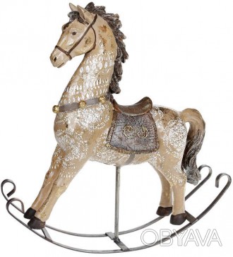 
Декоративна статуетка-качалка "Конячка". Матеріал - полістоун (штучний камінь).. . фото 1