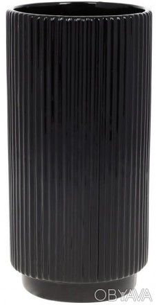 
Керамічна ваза колекції "Stone Flower", чорного кольору. Розмір: 12х12х23.5см. . . фото 1