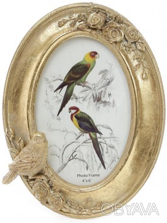 
Фоторамка Tudor "Птахи" (кольори зістареного золота) для фото розміром 10х15см.. . фото 1