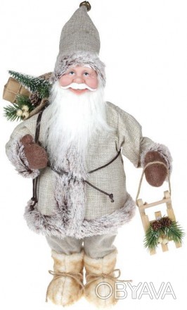 
Фігура «Веселий Санта з подарунками» (м&apos;яка іграшка), бежевий. Матеріал - . . фото 1