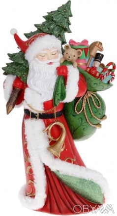 
Статуетка декоративна "Санта з мішком Подарунків". Матеріал - полистоун (штучни. . фото 1