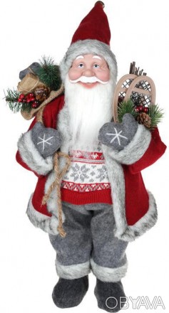 
Фігура «Санта з подарунками» (м&apos;яка іграшка), червоний з сірим. Матеріал -. . фото 1