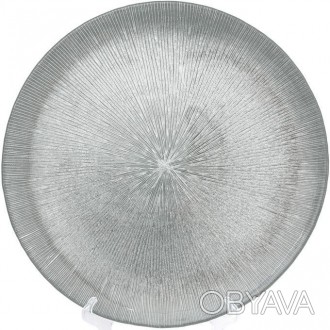 
Блюдо Silver Web для декоративної сервіровки святкового столу. Скляна тарілка с. . фото 1