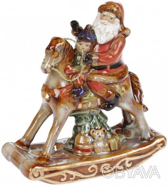 
Статуетка «Санта з малюком на конику». Матеріал - кераміка. Розмір: 13х5.5х14см. . фото 1